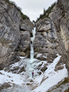 Ice climbing at the Notkarspitze Rechtes Ypsilon