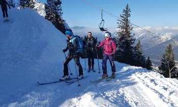 Ski touring course on the ski slope